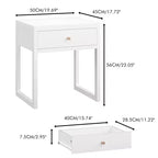 Comodino Rettangolare Bianco, Singolo