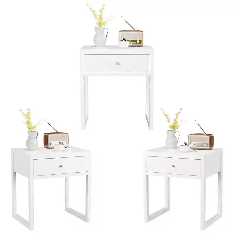 Comodino Rettangolare Bianco, Singolo
