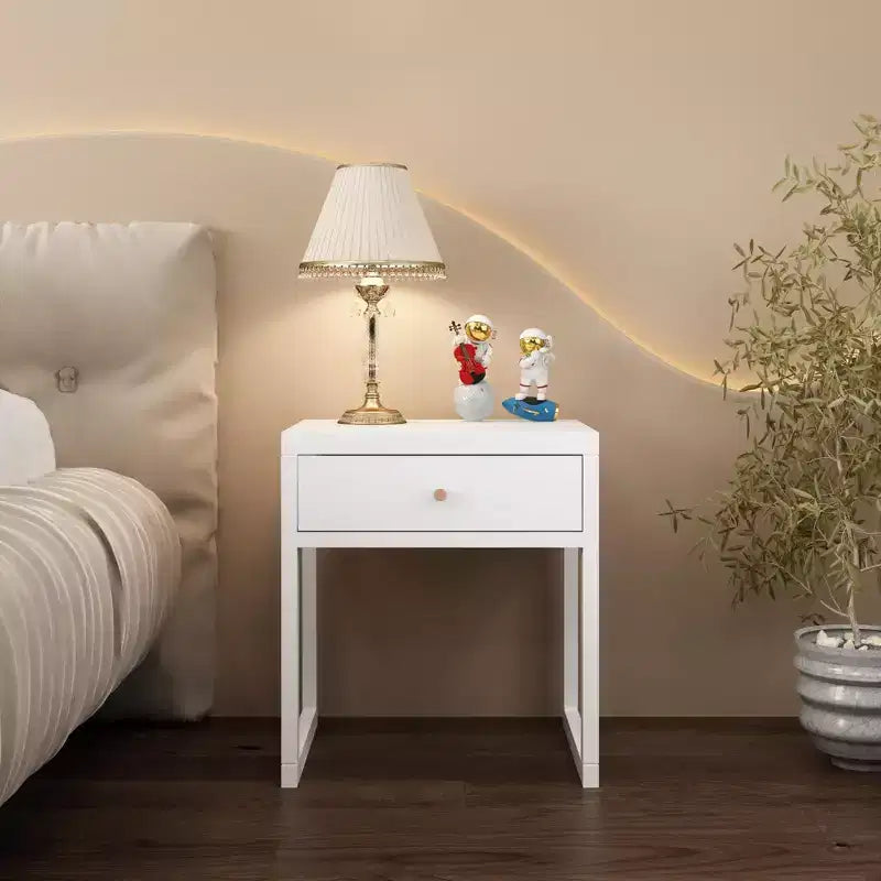 Comodino Rettangolare Bianco, Singolo