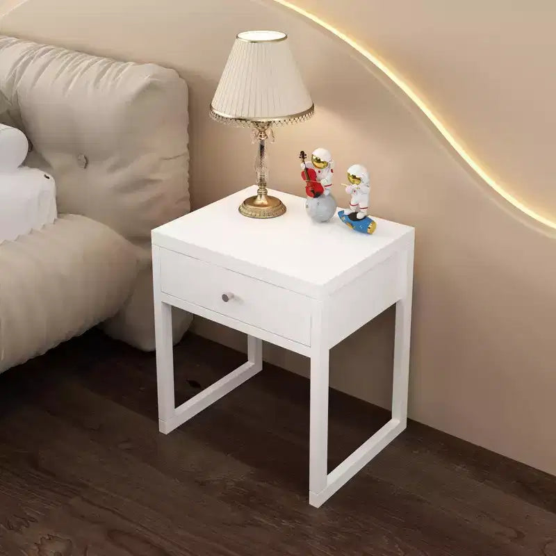 Comodino Rettangolare Bianco, Singolo