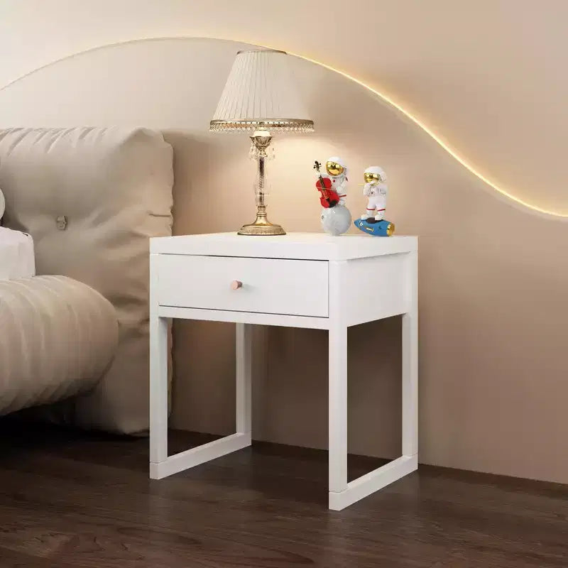 Comodino Rettangolare Bianco, Singolo