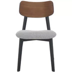 Set di 2 sedie da pranzo in legno, telaio in legno massello, sedile imbottito, stile mid-century