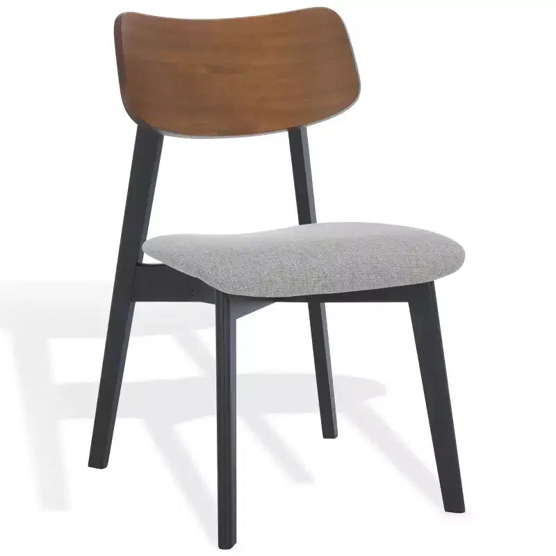 Set di 2 sedie da pranzo in legno, telaio in legno massello, sedile imbottito, stile mid-century