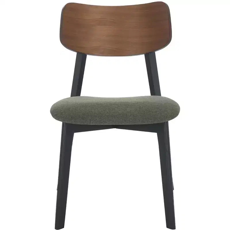 Set di 2 sedie da pranzo in legno, telaio in legno massello, sedile imbottito, stile mid-century