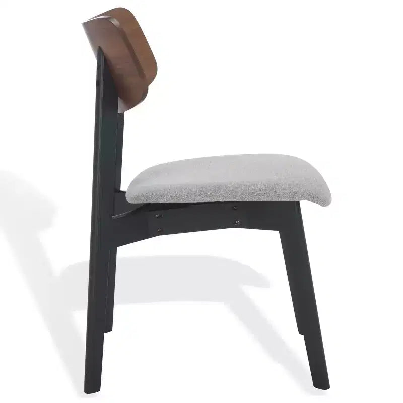 Set di 2 sedie da pranzo in legno, telaio in legno massello, sedile imbottito, stile mid-century