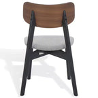 Set di 2 sedie da pranzo in legno, telaio in legno massello, sedile imbottito, stile mid-century