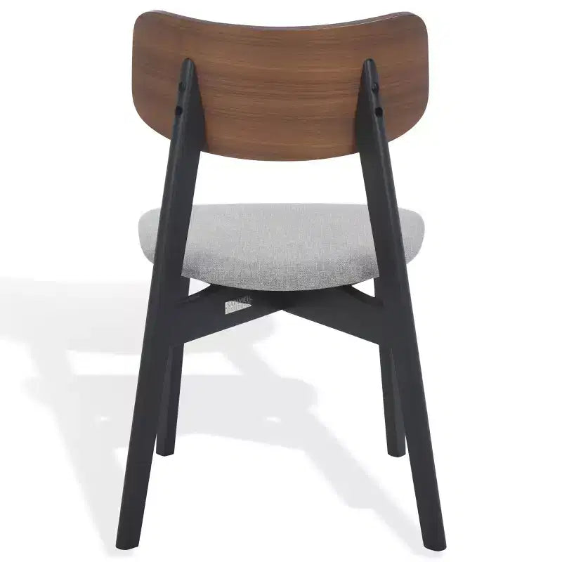 Set di 2 sedie da pranzo in legno, telaio in legno massello, sedile imbottito, stile mid-century