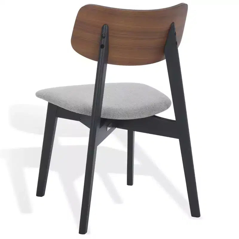 Set di 2 sedie da pranzo in legno, telaio in legno massello, sedile imbottito, stile mid-century