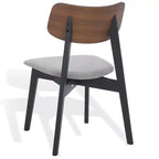Set di 2 sedie da pranzo in legno, telaio in legno massello, sedile imbottito, stile mid-century