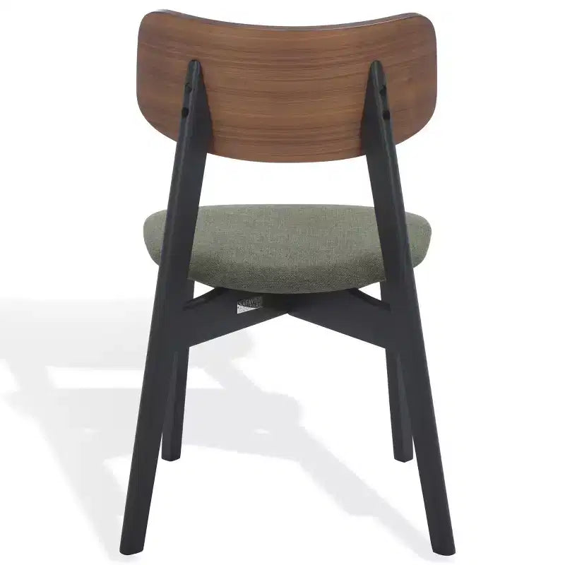 Set di 2 sedie da pranzo in legno, telaio in legno massello, sedile imbottito, stile mid-century