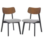 Set di 2 sedie da pranzo in legno, telaio in legno massello, sedile imbottito, stile mid-century