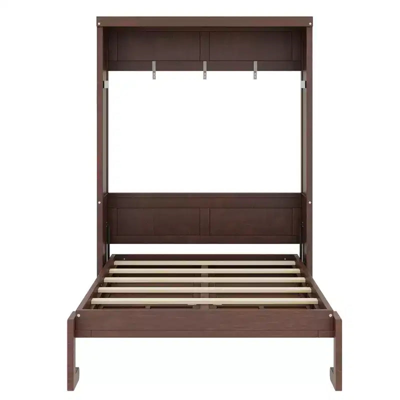 Letto a scomparsa con armadio pieghevole - Letto a muro salvaspazio, singolo e matrimoniale, doghe in legno di pino