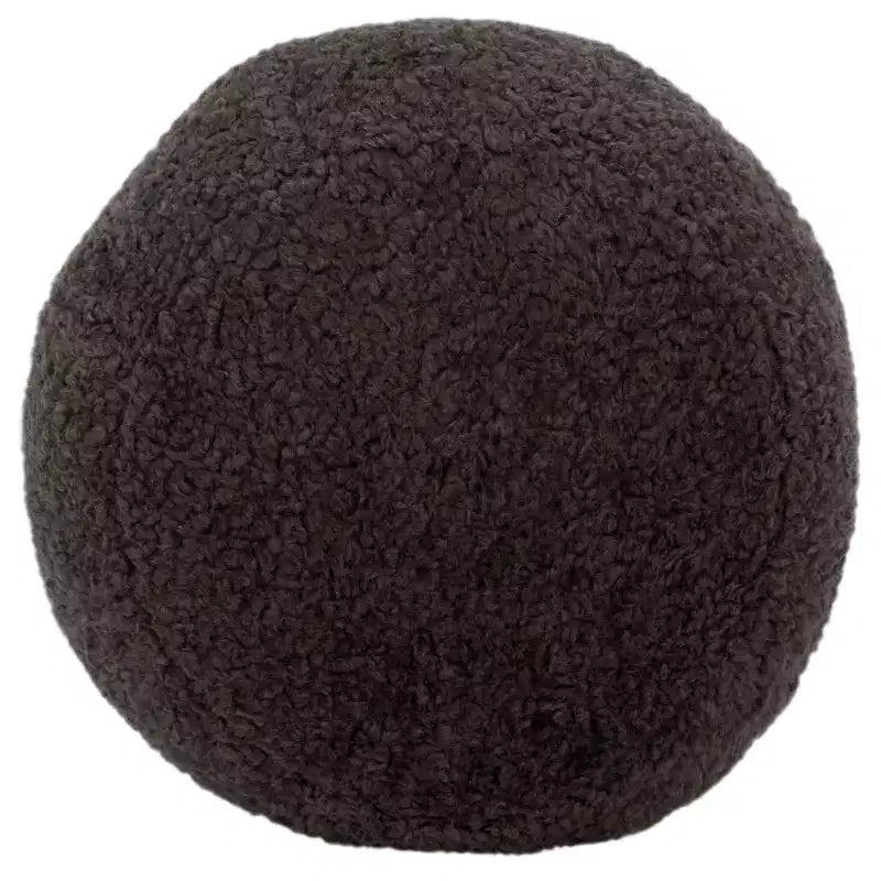 Pouf rotondo Gracelina crema - Capacità 125 kg, 100% poliestere, Prodotto negli USA