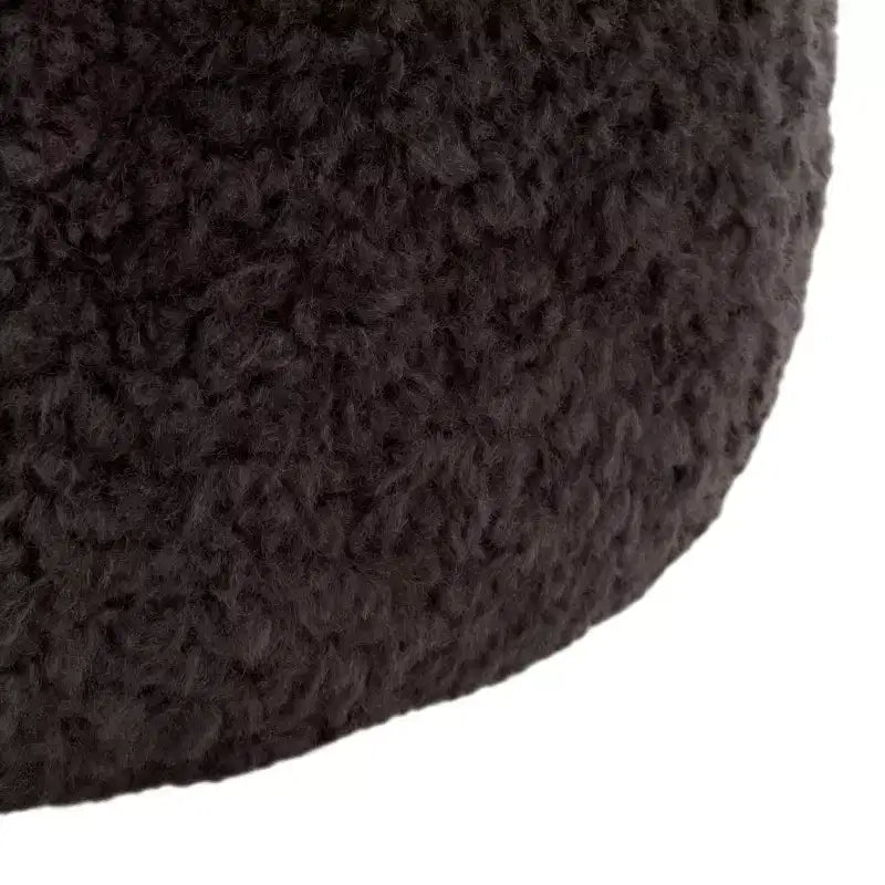 Pouf rotondo Gracelina crema - Capacità 125 kg, 100% poliestere, Prodotto negli USA