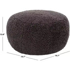 Pouf rotondo Gracelina crema - Capacità 125 kg, 100% poliestere, Prodotto negli USA