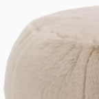 Pouf rotondo Gracelina crema - Capacità 125 kg, 100% poliestere, Prodotto negli USA