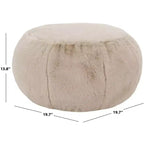 Pouf rotondo Gracelina crema - Capacità 125 kg, 100% poliestere, Prodotto negli USA