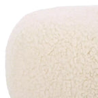Pouf rotondo Gracelina crema - Capacità 125 kg, 100% poliestere, Prodotto negli USA
