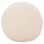 Pouf rotondo Gracelina crema - Capacità 125 kg, 100% poliestere, Prodotto negli USA