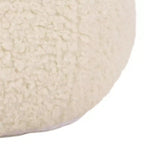 Pouf rotondo Gracelina crema - Capacità 125 kg, 100% poliestere, Prodotto negli USA