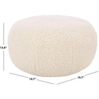 Pouf rotondo Gracelina crema - Capacità 125 kg, 100% poliestere, Prodotto negli USA
