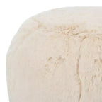 Pouf rotondo Gracelina crema - Capacità 125 kg, 100% poliestere, Prodotto negli USA