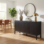 Credenza moderna a 4 ante da 59", finitura effetto legno, capienza fino a 4