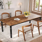 Tavolo da pranzo rettangolare per 6-8 persone, struttura bianca/nera, stile industriale rustico