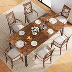 Tavolo da pranzo rettangolare per 6-8 persone, struttura bianca/nera, stile industriale rustico