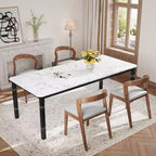 Tavolo da pranzo rettangolare per 6-8 persone, struttura bianca/nera, stile industriale rustico