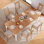 Tavolo da pranzo rettangolare per 6-8 persone, struttura bianca/nera, stile industriale rustico