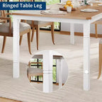 Tavolo da pranzo rettangolare per 6-8 persone, struttura bianca/nera, stile industriale rustico