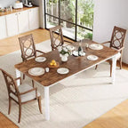 Tavolo da pranzo rettangolare per 6-8 persone, struttura bianca/nera, stile industriale rustico
