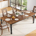 Tavolo da pranzo rettangolare per 6-8 persone, struttura bianca/nera, stile industriale rustico