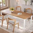 Tavolo da pranzo rettangolare per 6-8 persone, struttura bianca/nera, stile industriale rustico