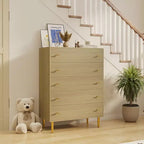 Farmhouse Dresser for Bedroom, Dresser Wood Rustic Chest, Bar Handles, Vintage Modern Design, Spacious Organizer for Bedroom, Living Room