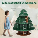 Libreria a 4 livelli con 12 scomparti per bambini - Design albero di Natale e scoiattolo, MDF, Età 3+