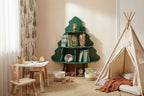 Libreria a 4 livelli con 12 scomparti per bambini - Design albero di Natale e scoiattolo, MDF, Età 3+