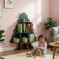 Libreria a 4 livelli con 12 scomparti per bambini - Design albero di Natale e scoiattolo, MDF, Età 3+