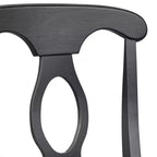 Set da pranzo Thorton Farmhouse 5 pezzi rotondo da 40 pollici nero - Tavolo in legno di gomma e sedie con seduta in giunco