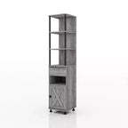 72.3" Clander Multiple Storage Bookcase: Iron Frame, Barndoor Cabinet - HOMES: Inside + Out