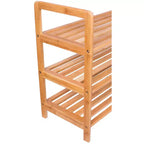 Scarpiera a 3 Ripiani in Bambù con Manici – Contiene 9 Paia, 70x27x51 cm