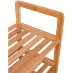 Scarpiera a 3 Ripiani in Bambù con Manici – Contiene 9 Paia, 70x27x51 cm